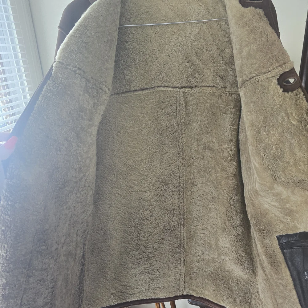 Barneys New York Brown Shearling Jacket - Picture 4 of 4